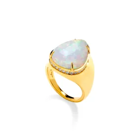 Mogul Ethiopian Opal Pear Ring