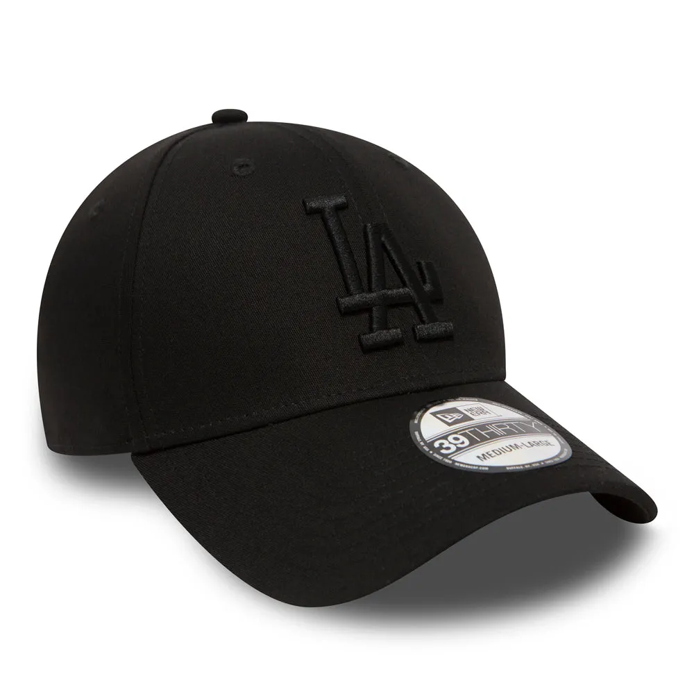 NEW ERA LA Dodgers Essential Black 39THIRTY Stretch Fit Cap