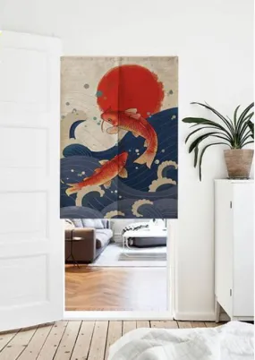 Noren | Curtain | Wall Hanging | Koi Fish