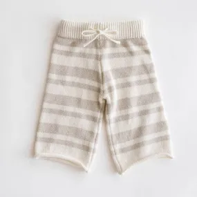 Organic Knit Wideleg Pant: Ecru & Oat Milk / 2-3T