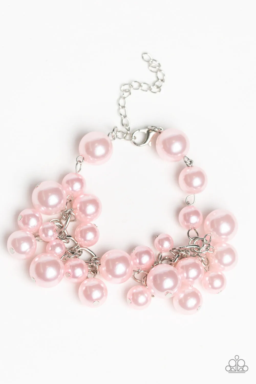 Paparazzi Accessories  - Girls in Pearls #B220 Peg - Pink Bracelet