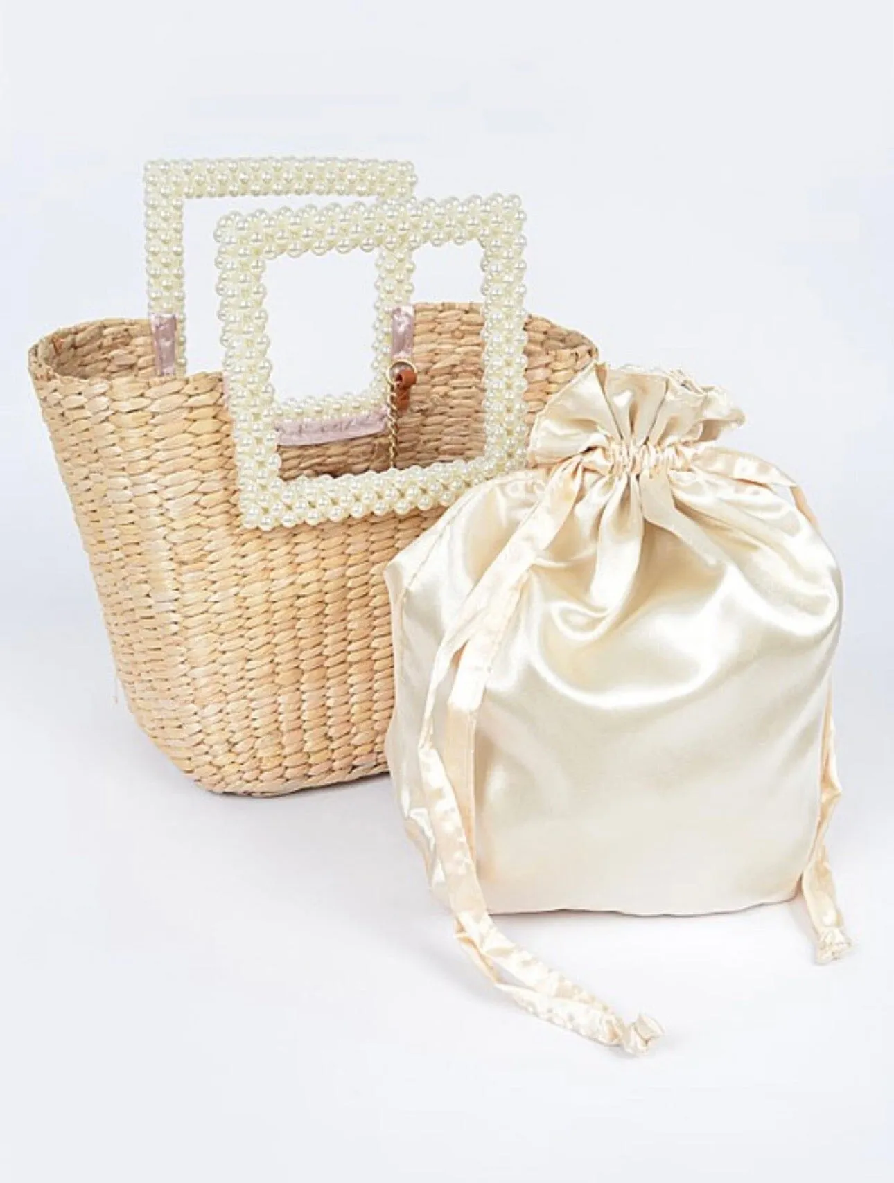 Pearl and Straw Clutch