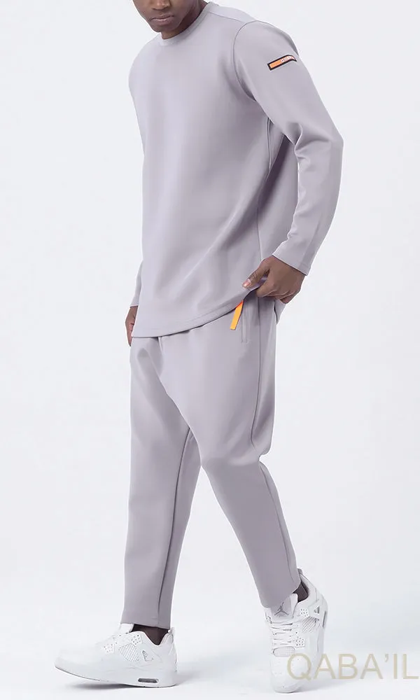 QL Futurx Relaxed Sweat & Ankle Jogger Set in Light Grey