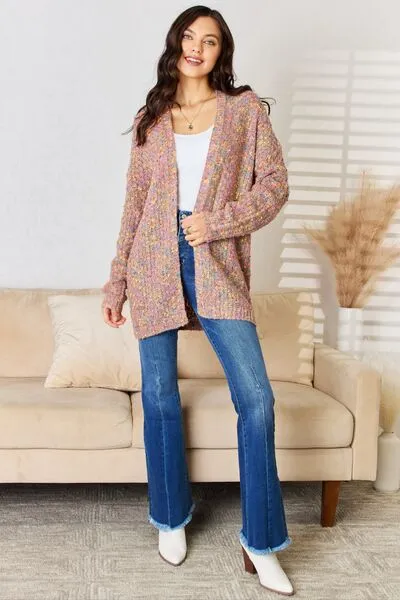 Rousseau Multicolor Open Front Knit Cardigan