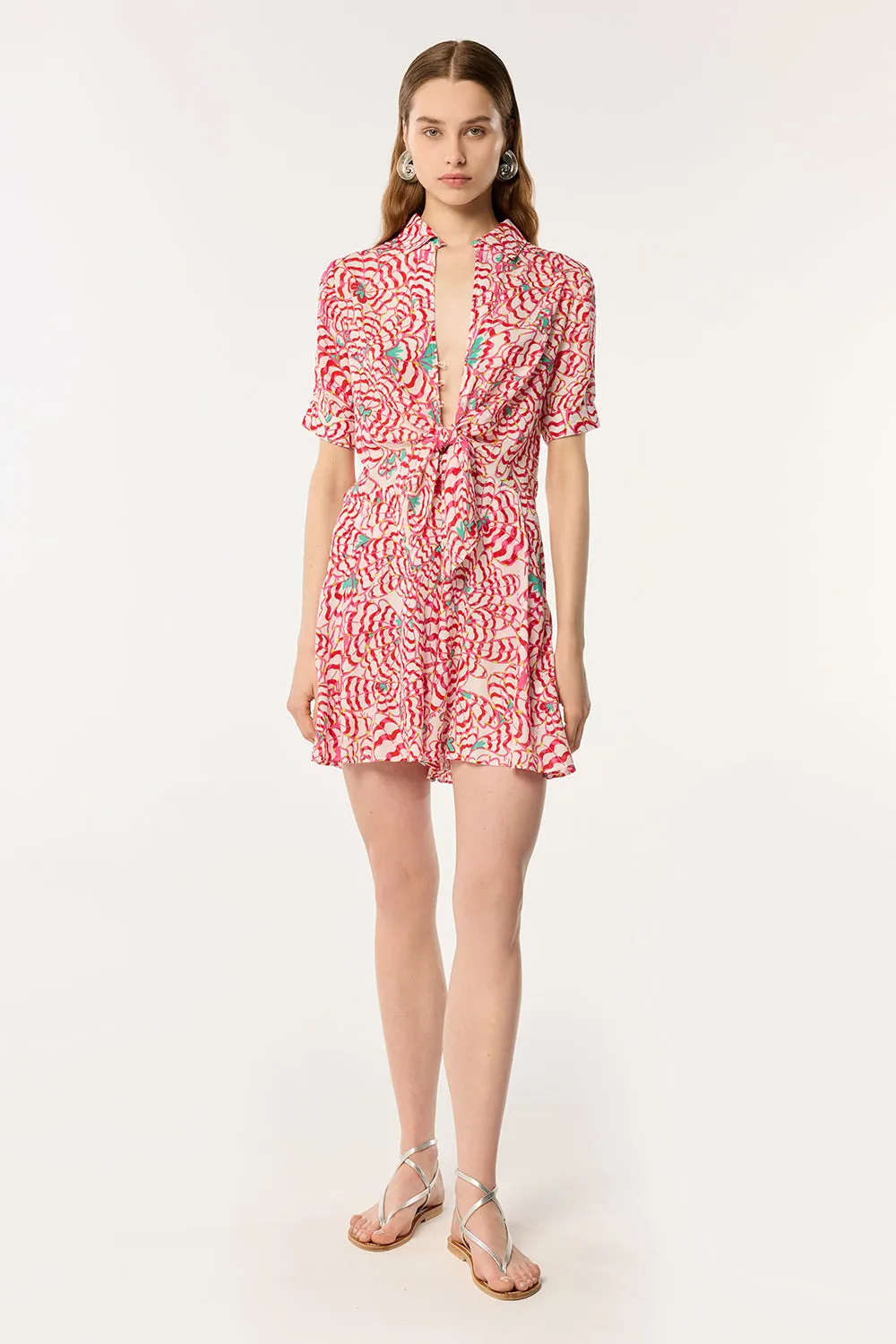 Short Jumpsuit Bettina - Pink Wings Flower