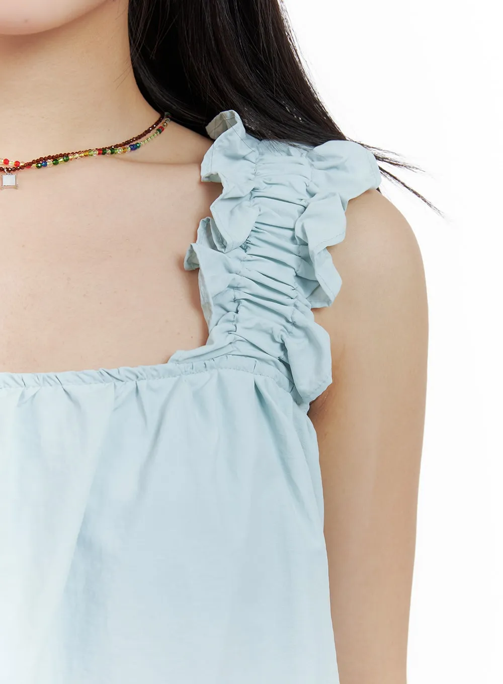 Sleeveless Frill Top OM428