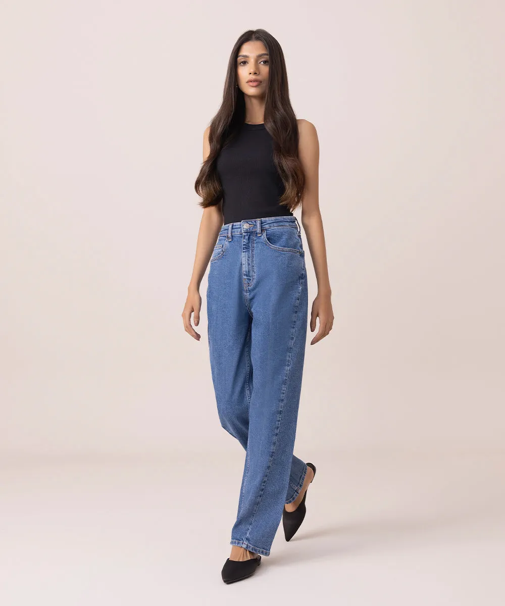 Straight Fit Jeans With Seam Detail