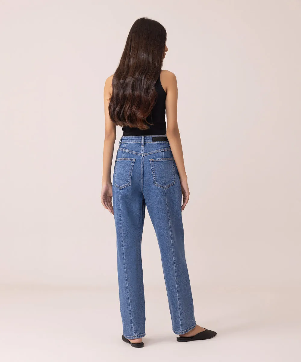 Straight Fit Jeans With Seam Detail