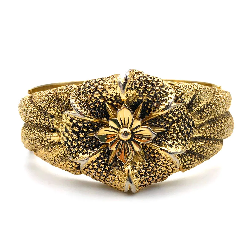 【USA輸入】ヴィンテージ WHITING & DAVIS フラワー バングル/Vintage WHITING & DAVIS Flower Bangle