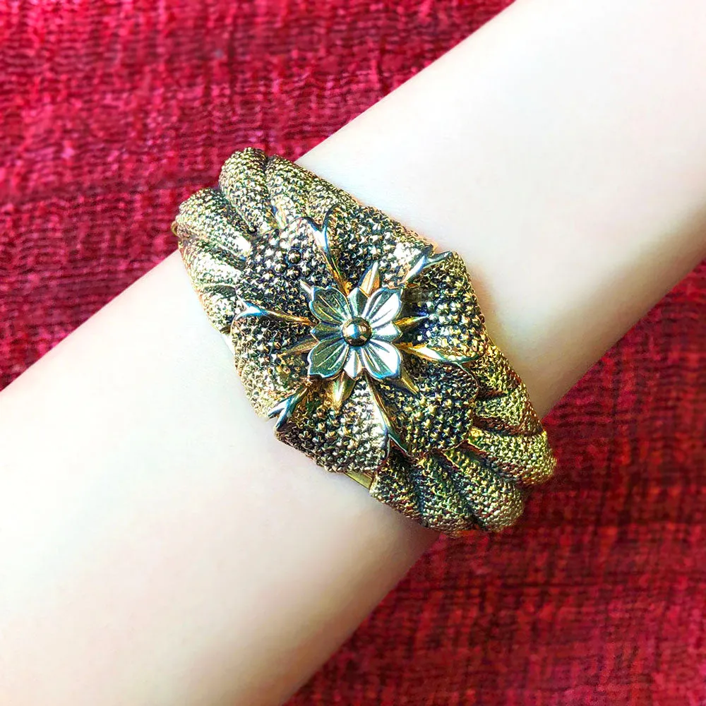 【USA輸入】ヴィンテージ WHITING & DAVIS フラワー バングル/Vintage WHITING & DAVIS Flower Bangle