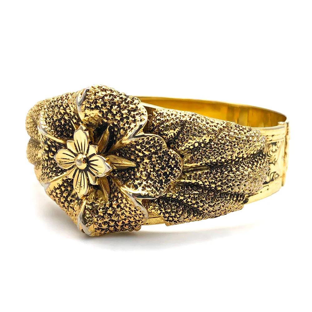 【USA輸入】ヴィンテージ WHITING & DAVIS フラワー バングル/Vintage WHITING & DAVIS Flower Bangle