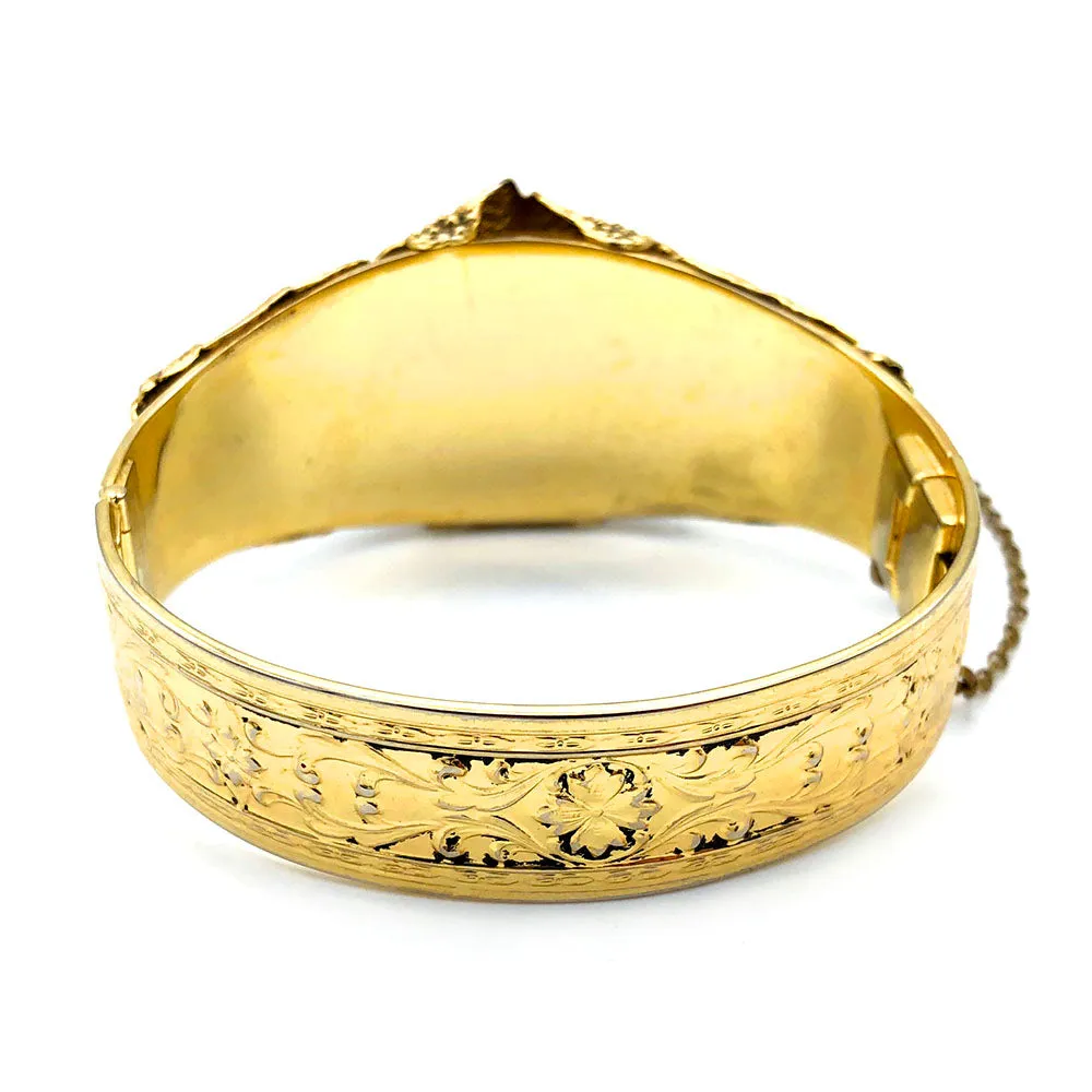 【USA輸入】ヴィンテージ WHITING & DAVIS フラワー バングル/Vintage WHITING & DAVIS Flower Bangle