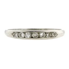 Vintage Diamond Wedding Band Ring, Platinum Size 8