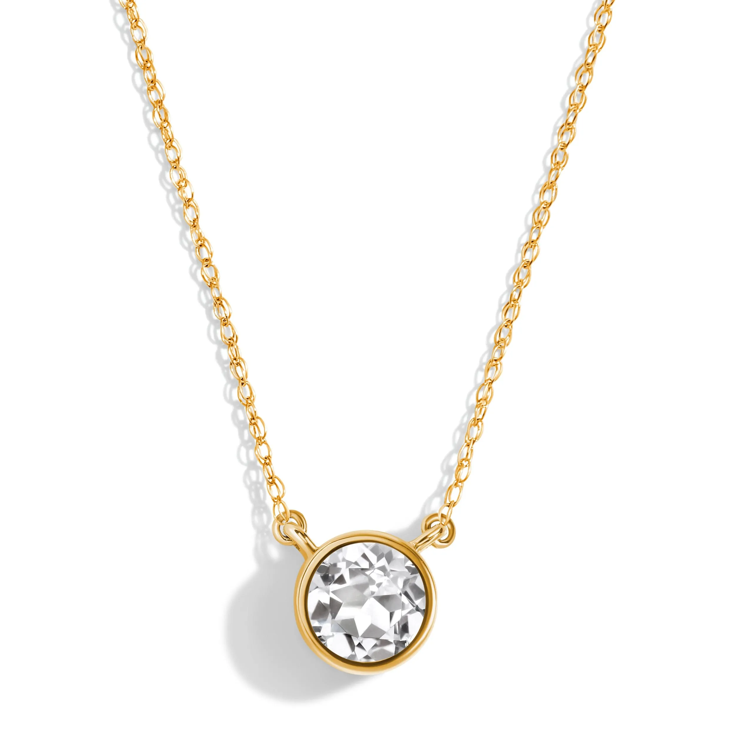 White Topaz Necklace - Solitaire