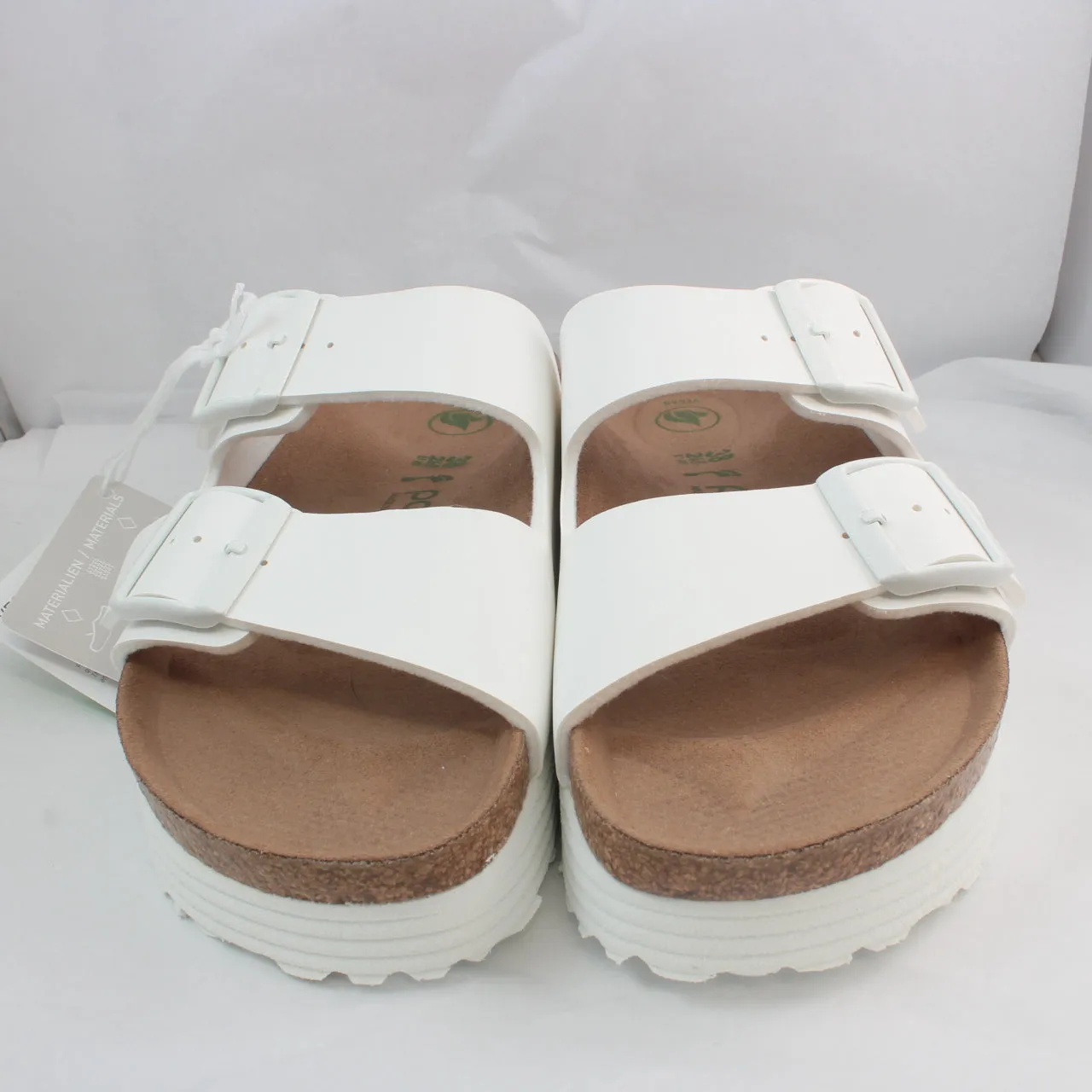 Womens Birkenstock Papillio Arizona Platform White Vegan