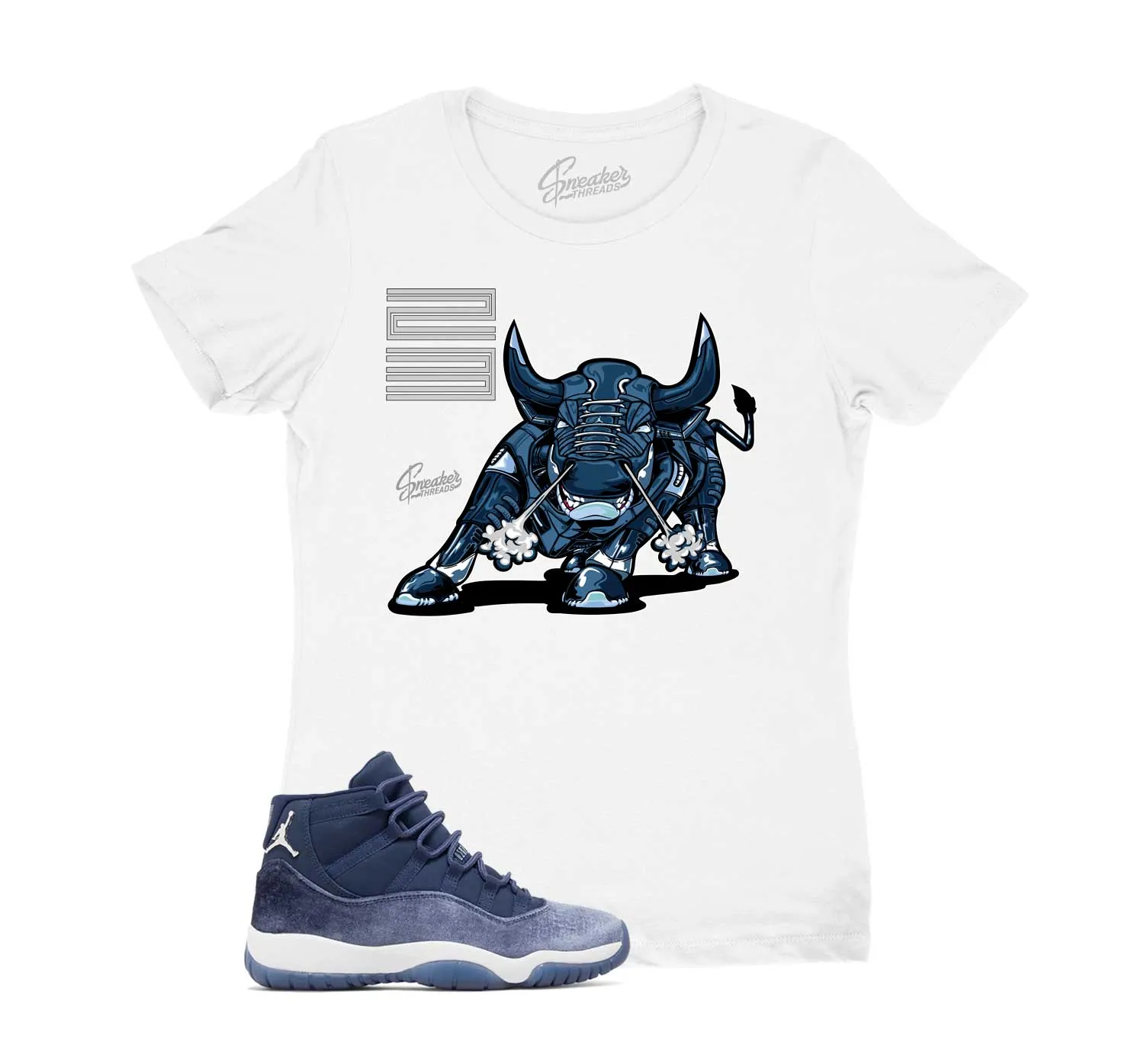 Womens Midnight Navy 11 Shirt - Icy bull - White