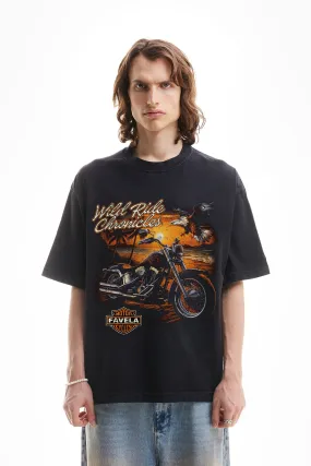 WRC BLACK WASHED T-SHIRT