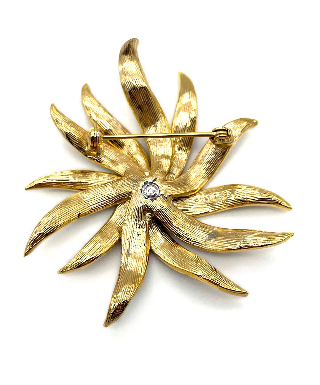 【フランス輸入】 ヴィンテージ SPHINX エナメル ブラック フラワー ブローチ/Vintage SPHINX Enamel Black Flower Brooch